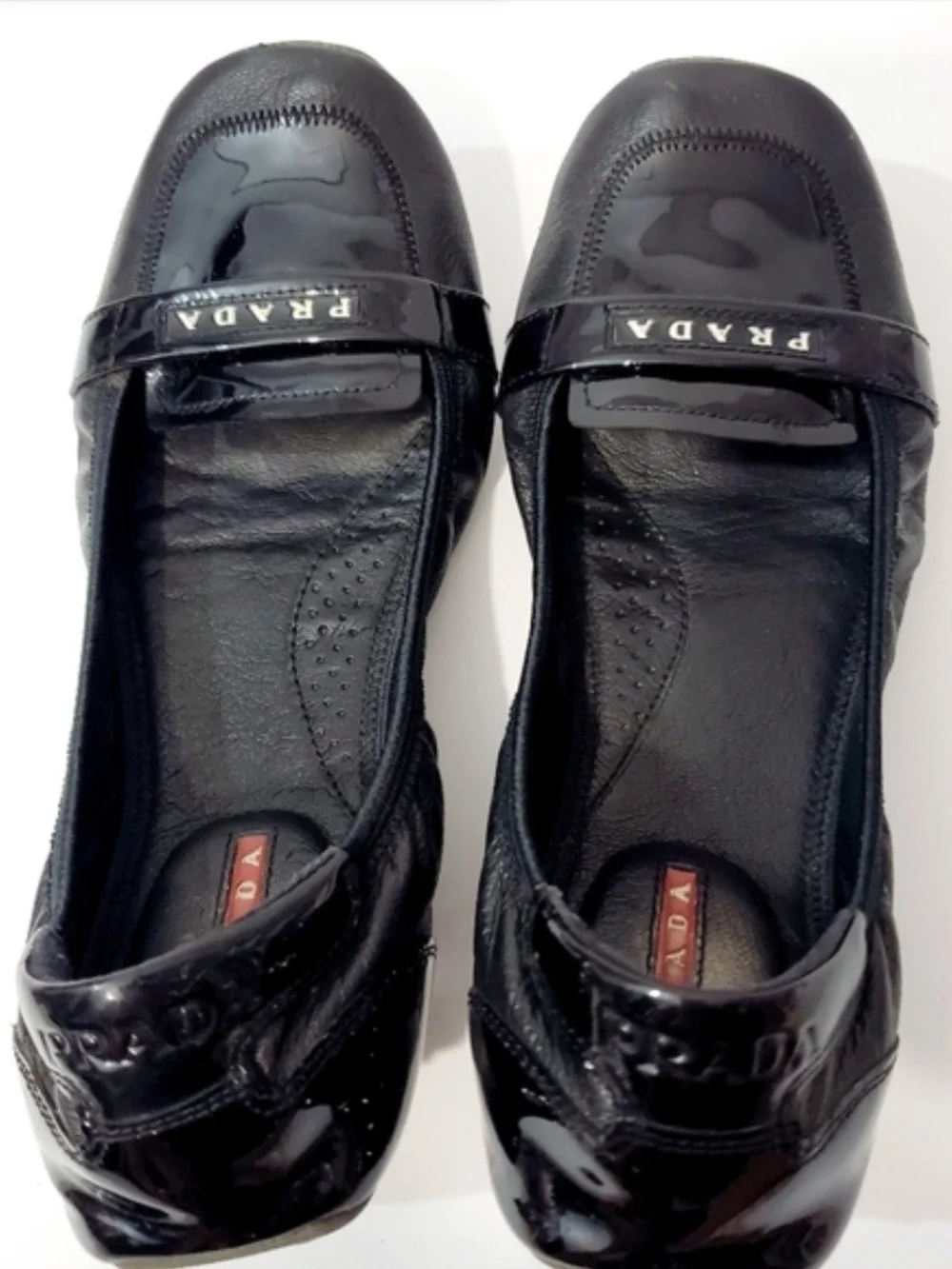 Prada Women's Black Patent & Leather Ballet Loafer